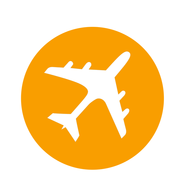 Cartoon orange and white airplane